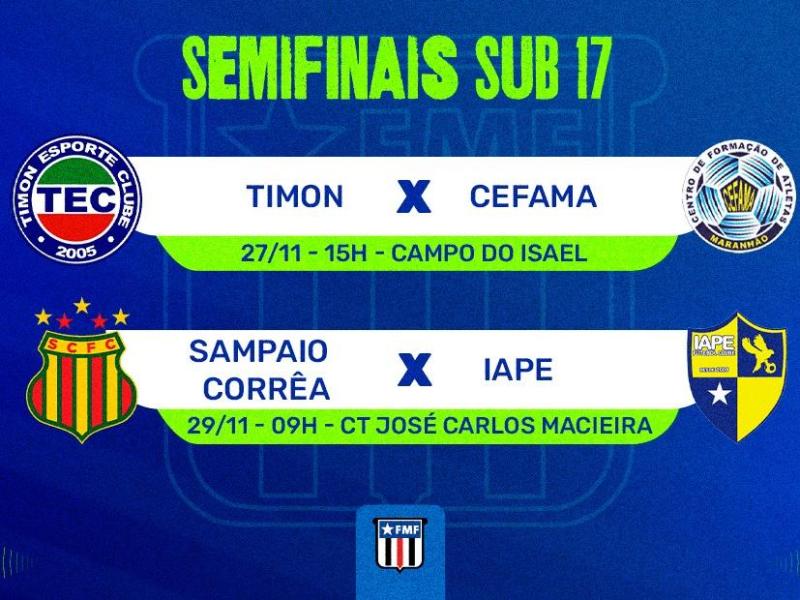 Semifinais do Maranhense Sub-17 têm confrontos definidos
